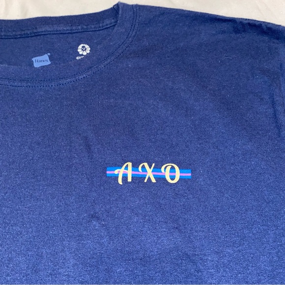 Alpha Chi Omega Navy Blue Logo Tee T-Shirt - Picture 4 of 5